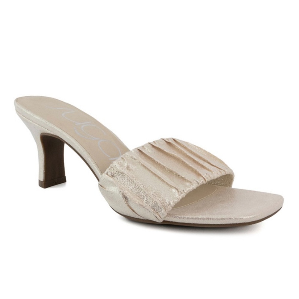 Sugar Women's Leader Kitten Heel Ruched Dress Sandals
